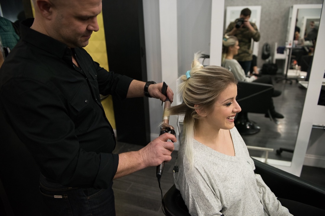 A stylist at work at Anthony Robert Salon